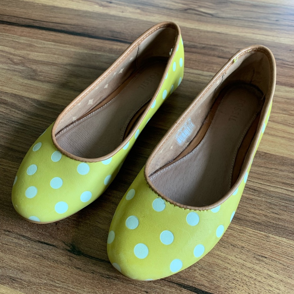 Fossil Polka Dot Leather Flat Shoes